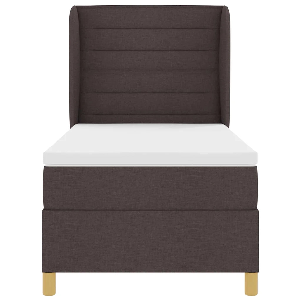 Letto a molle con materasso Marrone Scuro 200 x 100 cm Tessuto 3340679