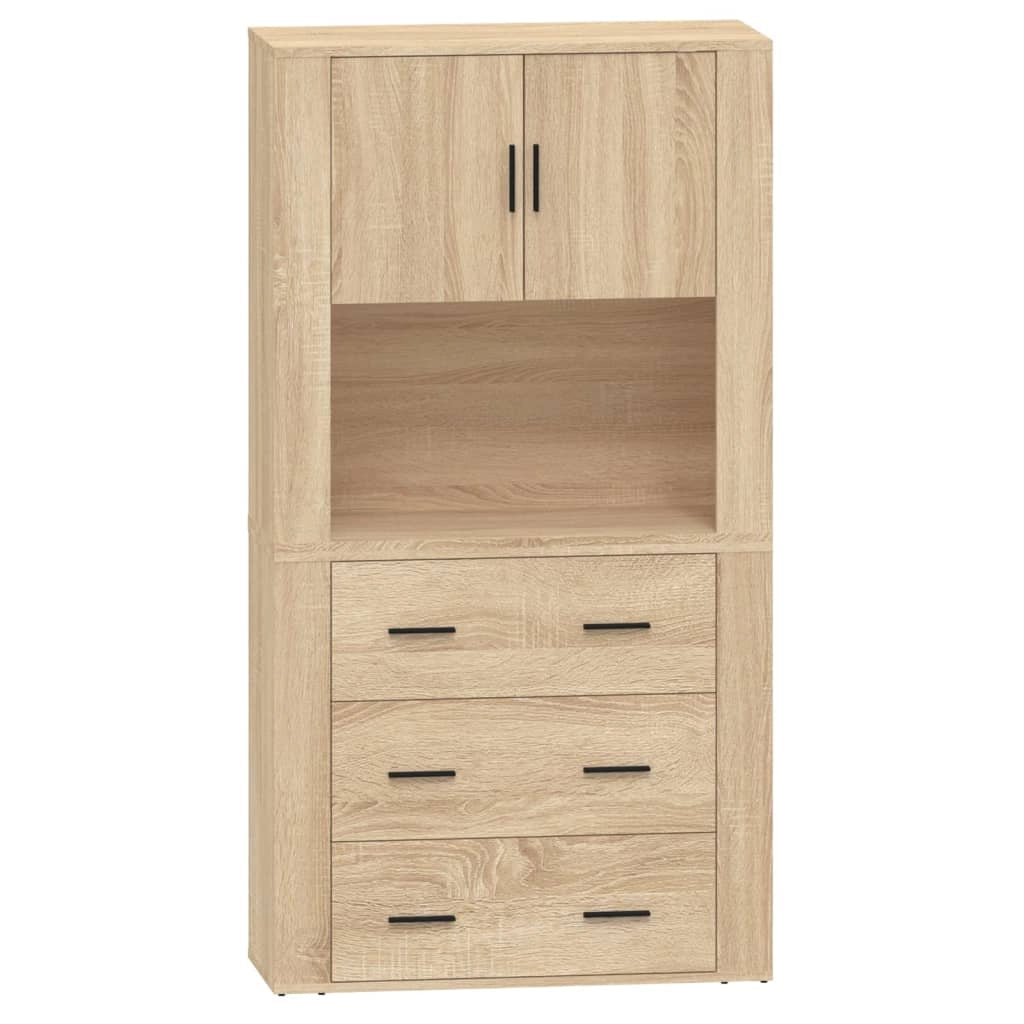 Buffet credenza cassettiera armadio mobile contenitore organizer cucina soggiorno salotto legno ingegnerizzato Sonoma alto marrone 02_0034218