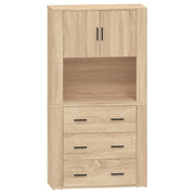 Buffet credenza cassettiera armadio mobile contenitore organizer cucina soggiorno salotto legno ingegnerizzato Sonoma alto marrone 02_0034218