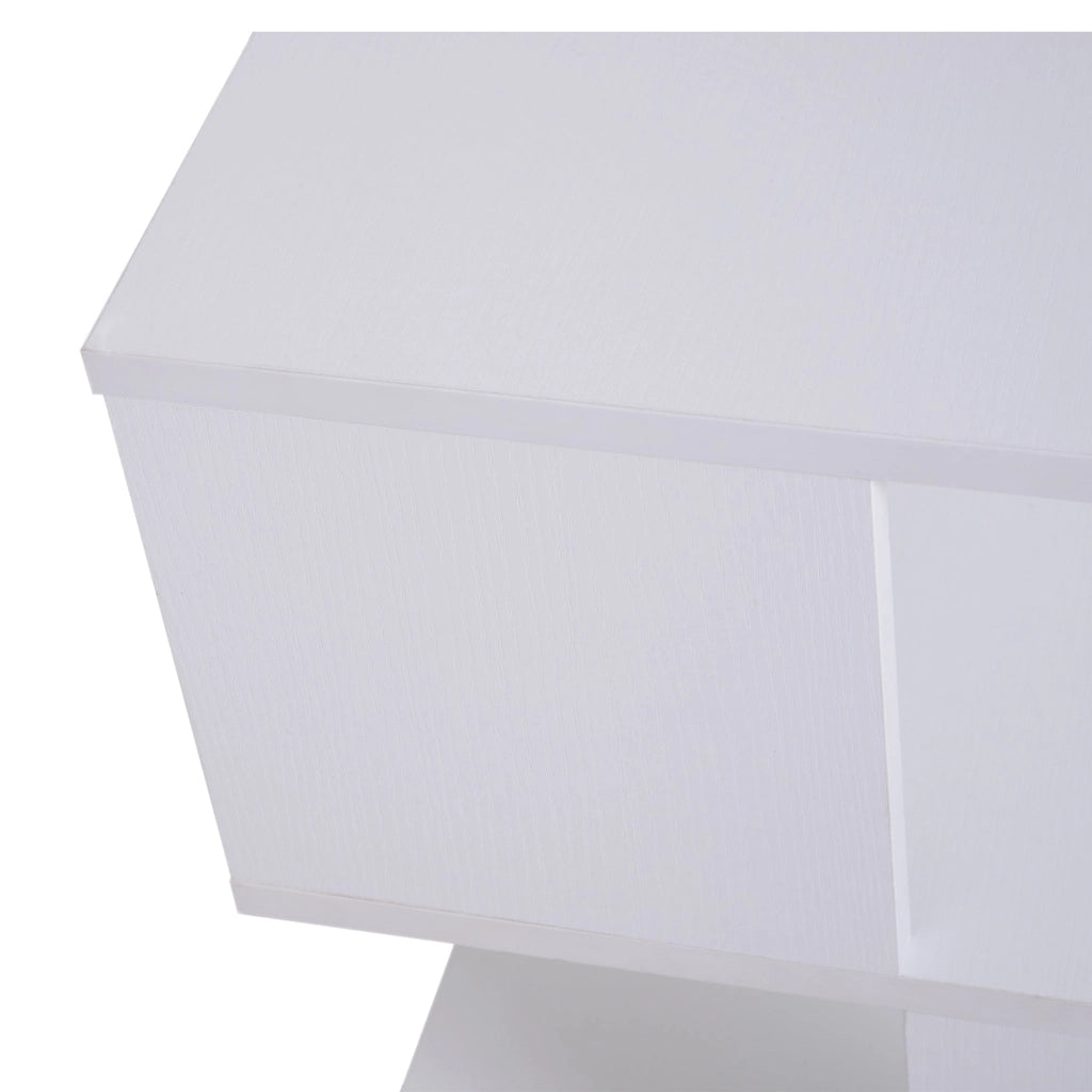 Tavolino da Caffè 2 Ripiani Design Moderno Legno Bianco 40x40x43 cm
