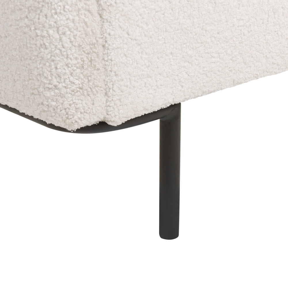 Letto a doghe Bianco Bouclè Imbottito 160 x 200 cm EU Matrimoniale Design Moderno