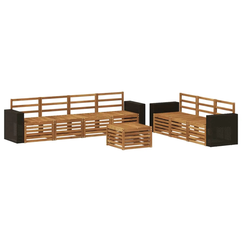 Set divani 8 pz Legno di Acacia Massello 3384120