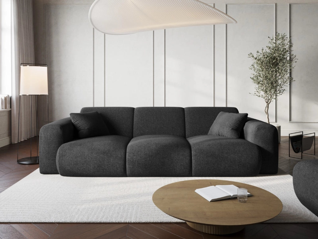 Cosmopolitan Design - Divano "Nolio" 3 posti in ciniglia nero 