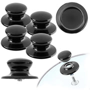 Pomello per coperchio KADAX, pomello per coperchio pentola, pomello per padella, nero, 4 pezzi