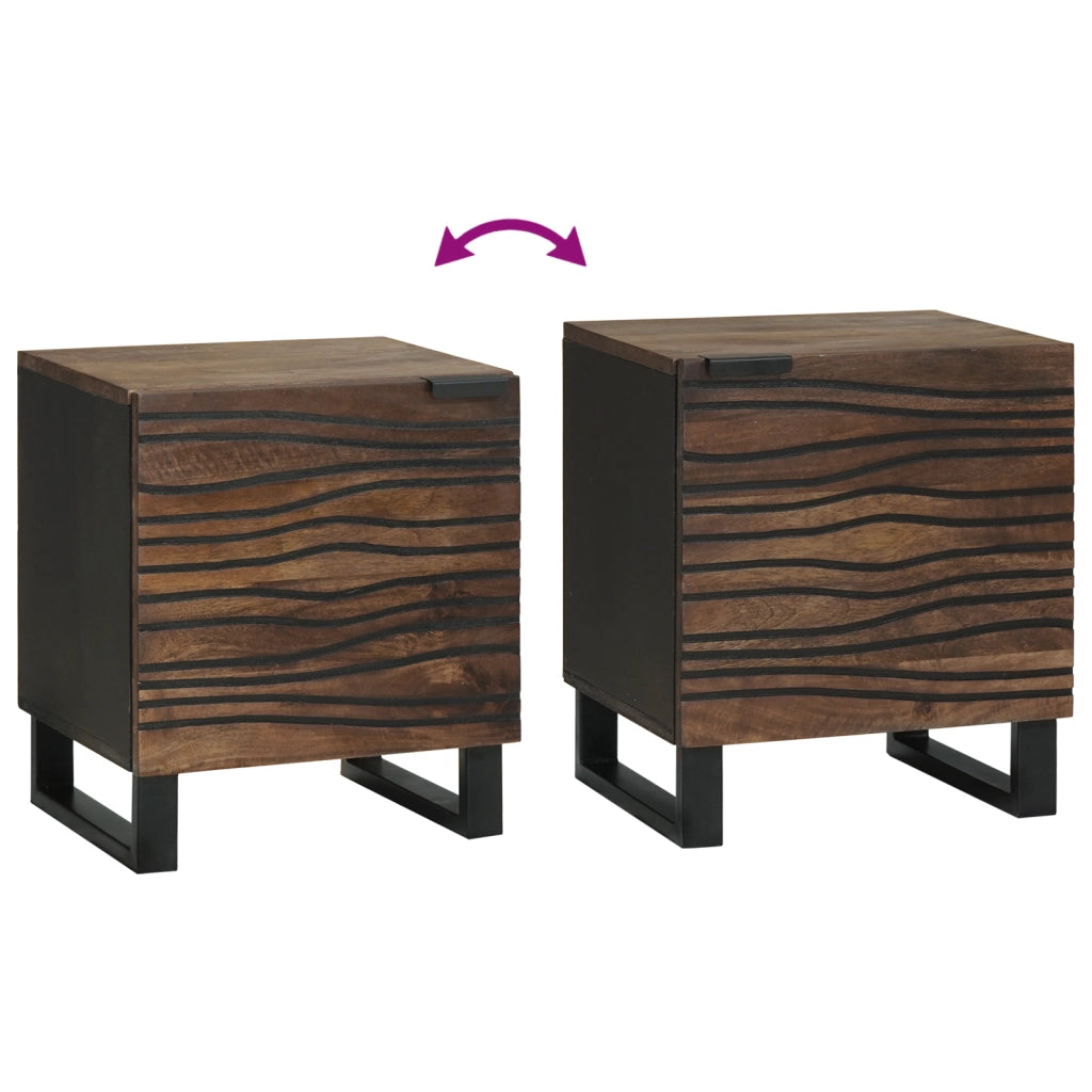 Comodino 40x33.5x46 cm in legno massello di mango