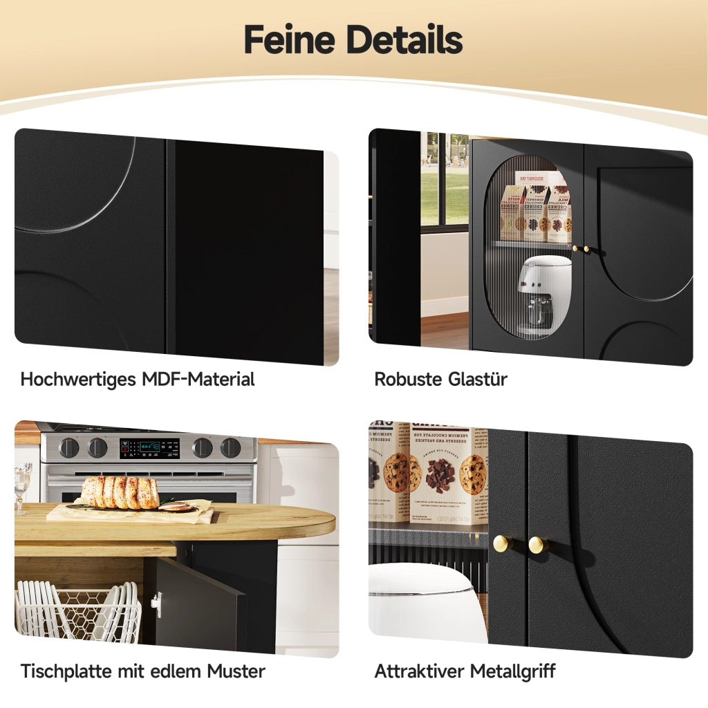 TAVOLO BAR GIREVOLE 138x39x105 cm MDF e metallo nero