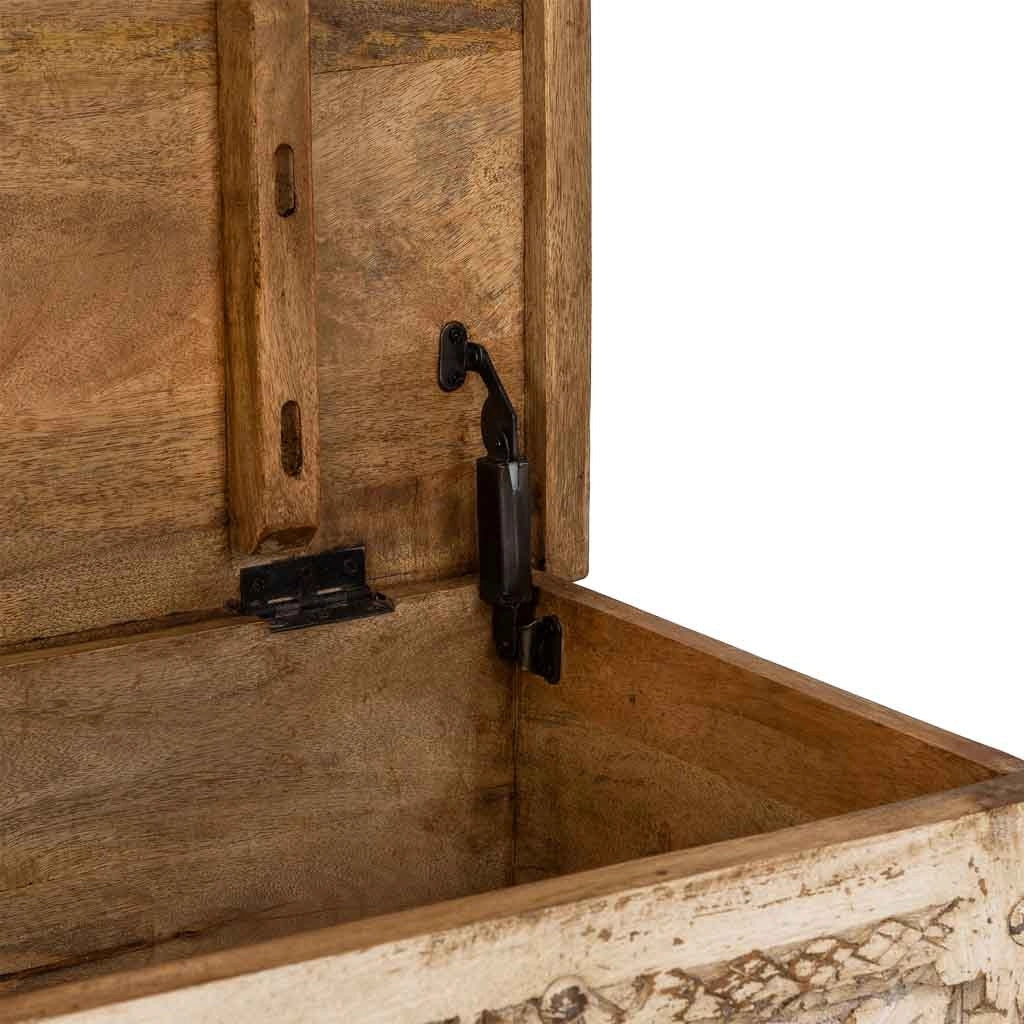 Baúl de madera artesanal beige 150x45x46h cm