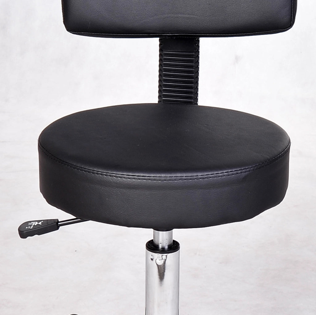 Sgabello da lavoro con ruote 35x35x84 cm nero， regolabile e mobile