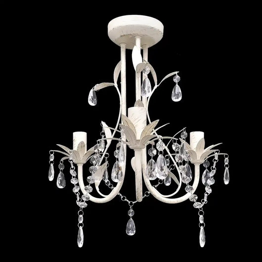 Lampadario da Soffitto Cristallo Elegante Bianco 240686