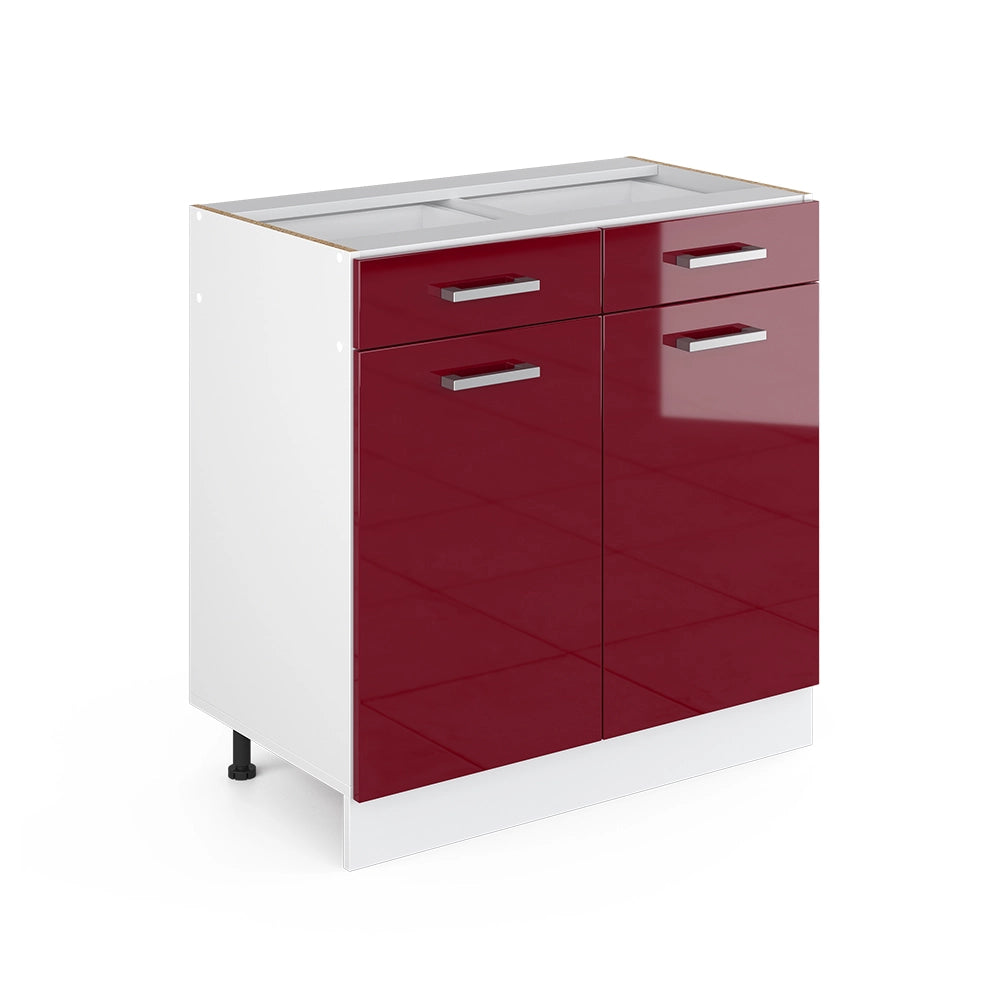 Vicco Frontale cucina Rosso lucido 79.2 x 70.8 cm frontale del mobile per mobile base con cassetti