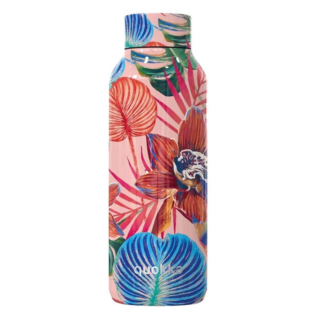 Bottiglia Termica 510 ml a Doppia Parete Motivo Fiori Tropicali Rosa Quokka