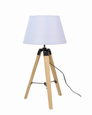 Candellux lampada da tavolo Lugano legno bianca E27 68cm