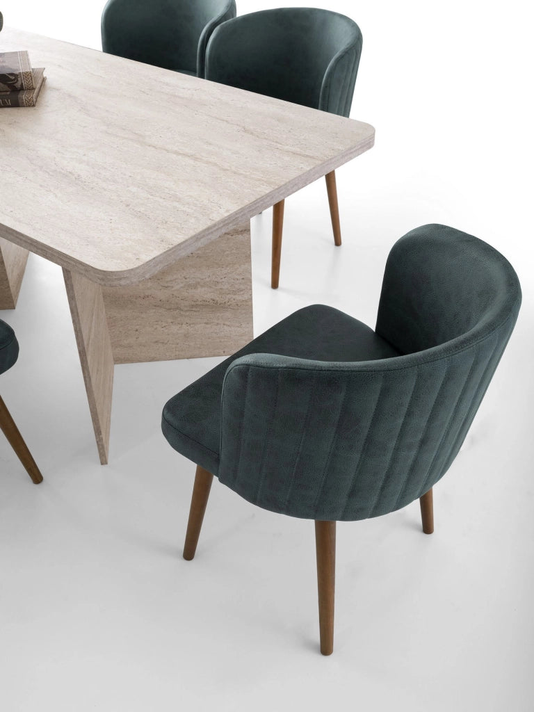 Tavolo da pranzo in legno "Lizzard" 180 x 90 x 77 cm - Travertino