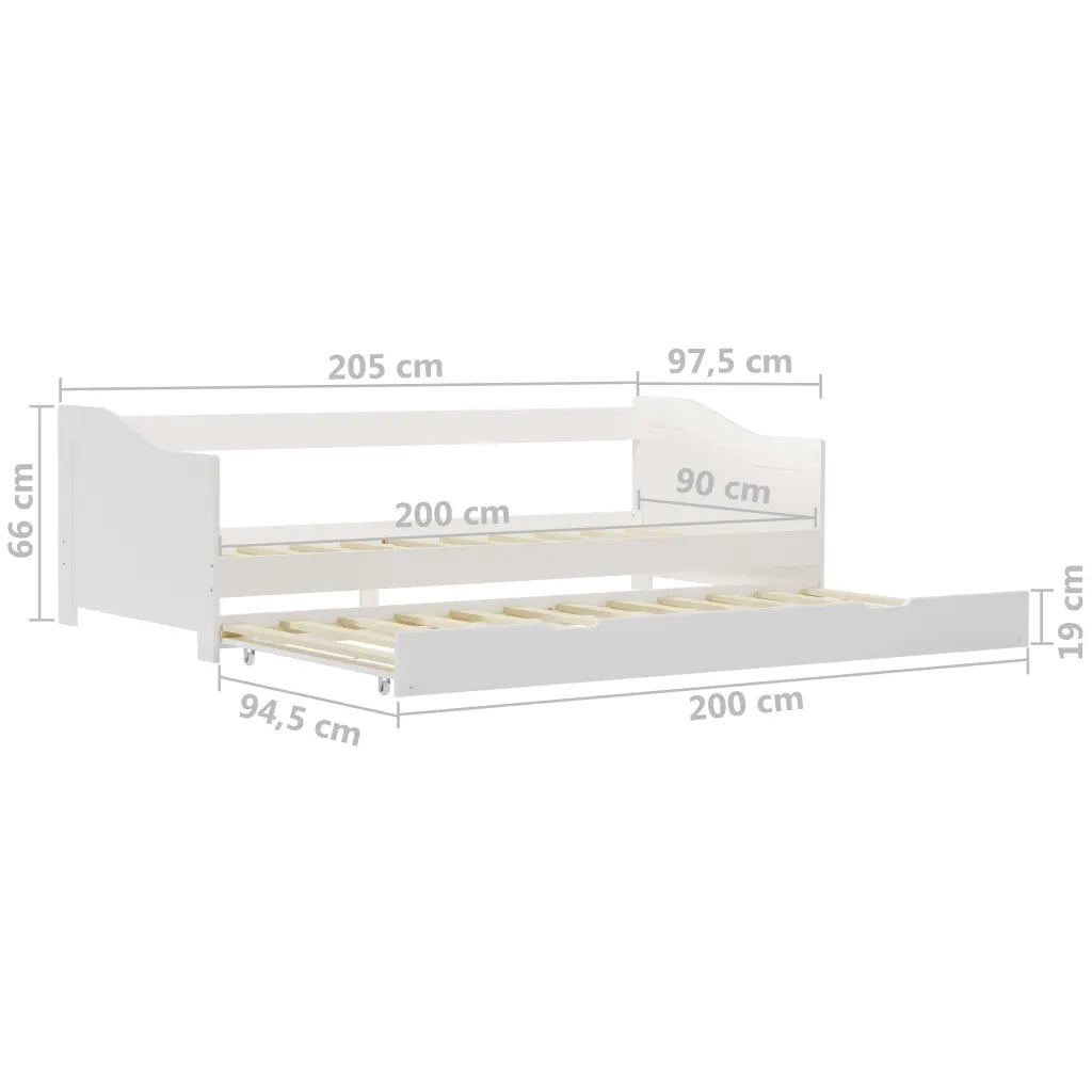 Divano Letto a Scomparsa senza Materasso Legno Pino 90x200 cm 283149