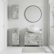 Set di armadietti da bagno in 3 pezzi BREDA Grigio Cemento 3417804