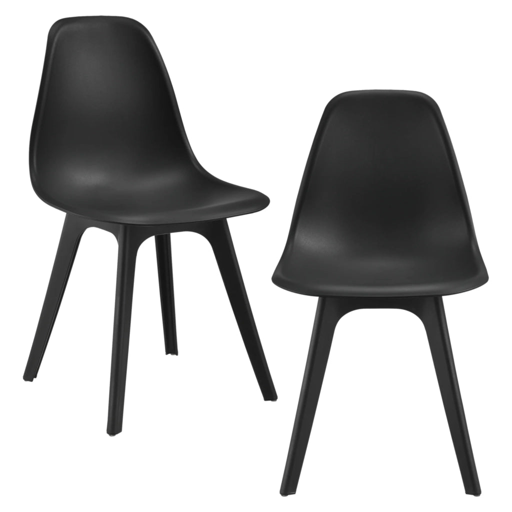 Set di 2 sedie da cucina/sala da pranzo in plastica 83 cm nero 03_0003631