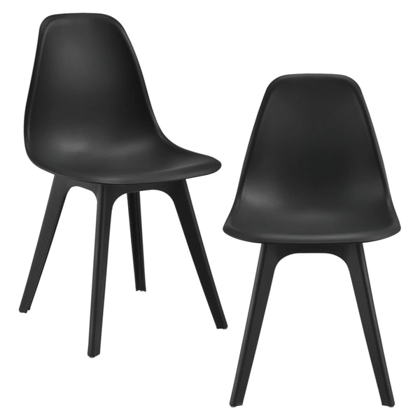Set di 2 sedie da cucina/sala da pranzo in plastica 83 cm nero 03_0003631