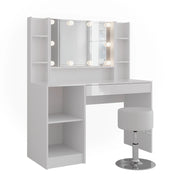 Vicco Tavolo da toeletta Bianco/bianco lucido 119.8 cm 6 parti