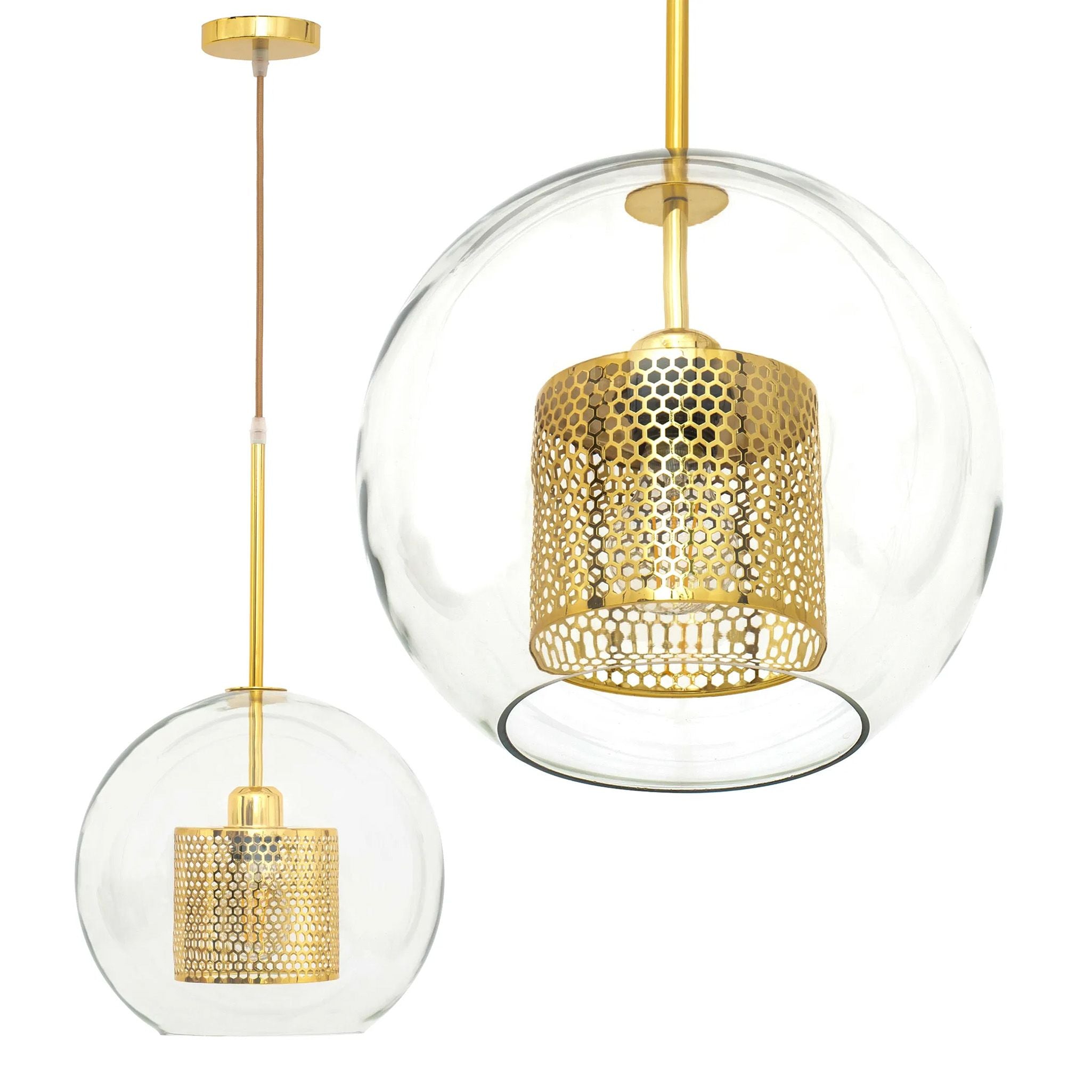 Lampada Pensile Di Vetro Oro Loft APP555-1CP 25cm