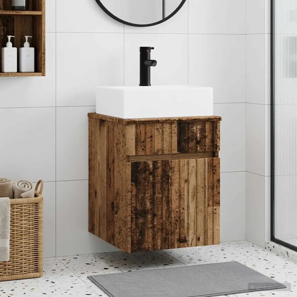 Mobile Lavabo da Parete Legno antico 39 x 41 x 62,5 cm