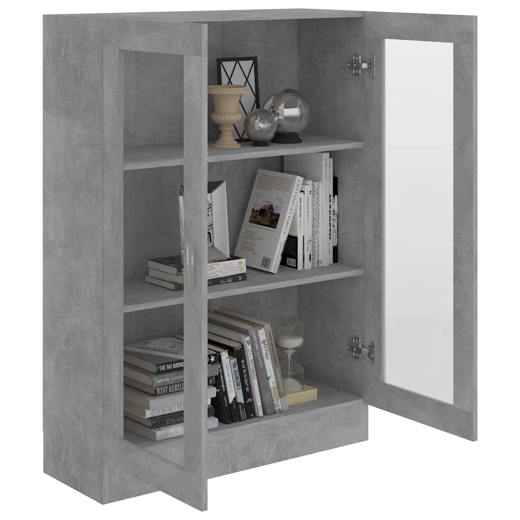 Armadietto Vetrina Grigio Cemento 82,5x30,5x115 cm Multistrato CFW8499560