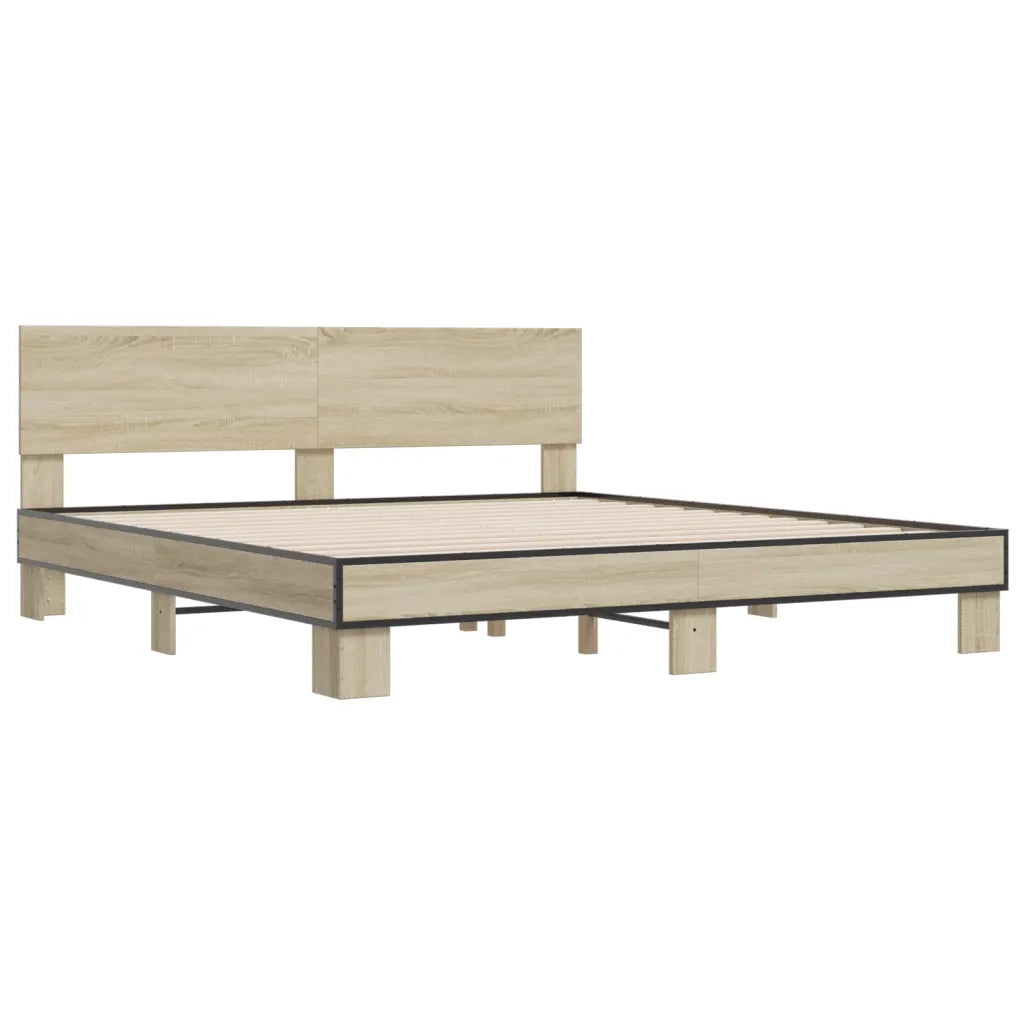 Giroletto Rovere Sonoma 200x200 cm Legno Multistrato e Metallo 3280173