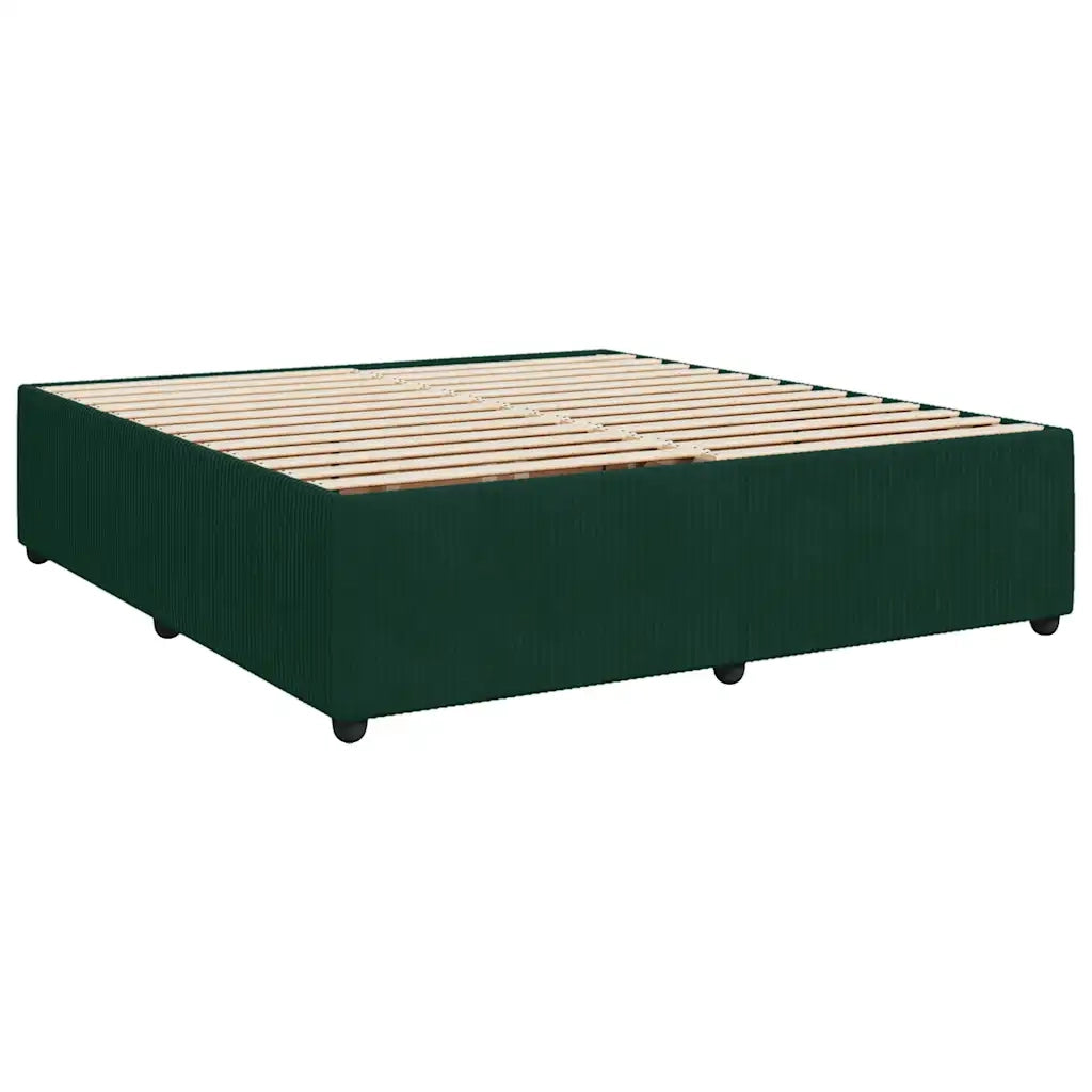 Giroletto a Molle con Materasso Verde Scuro 180x200 cm Velluto