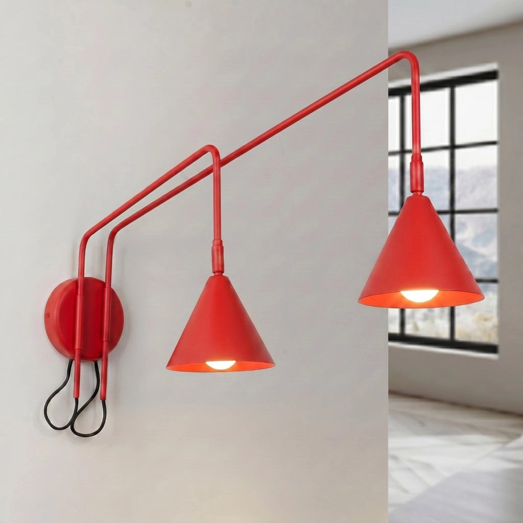 Applique NOX 2 rosso con interruttore
