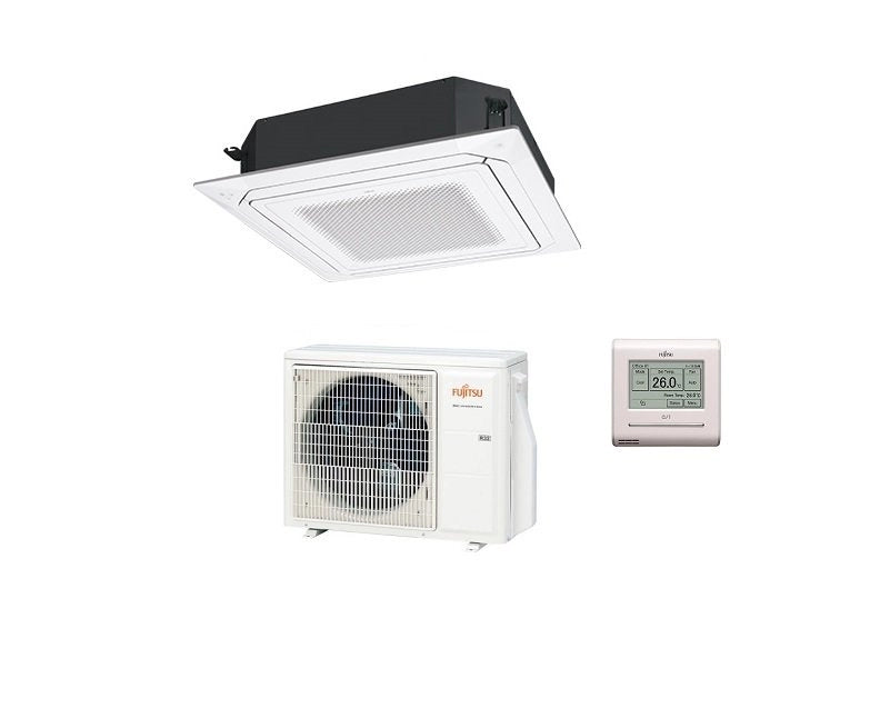 Climatizzatore Condizionatore Fujitsu Cassetta 4 Vie serie ECO KR Circular Flow 45000 Btu AUXG45KRLB R-32 3NGF88155 White