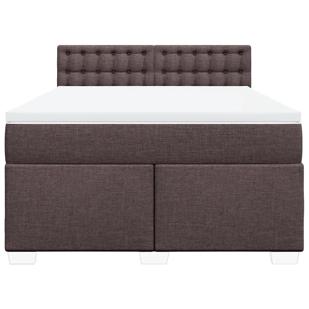 vidaXL Giroletto a Molle con Materasso Marrone Scuro 140x190cm Tessuto