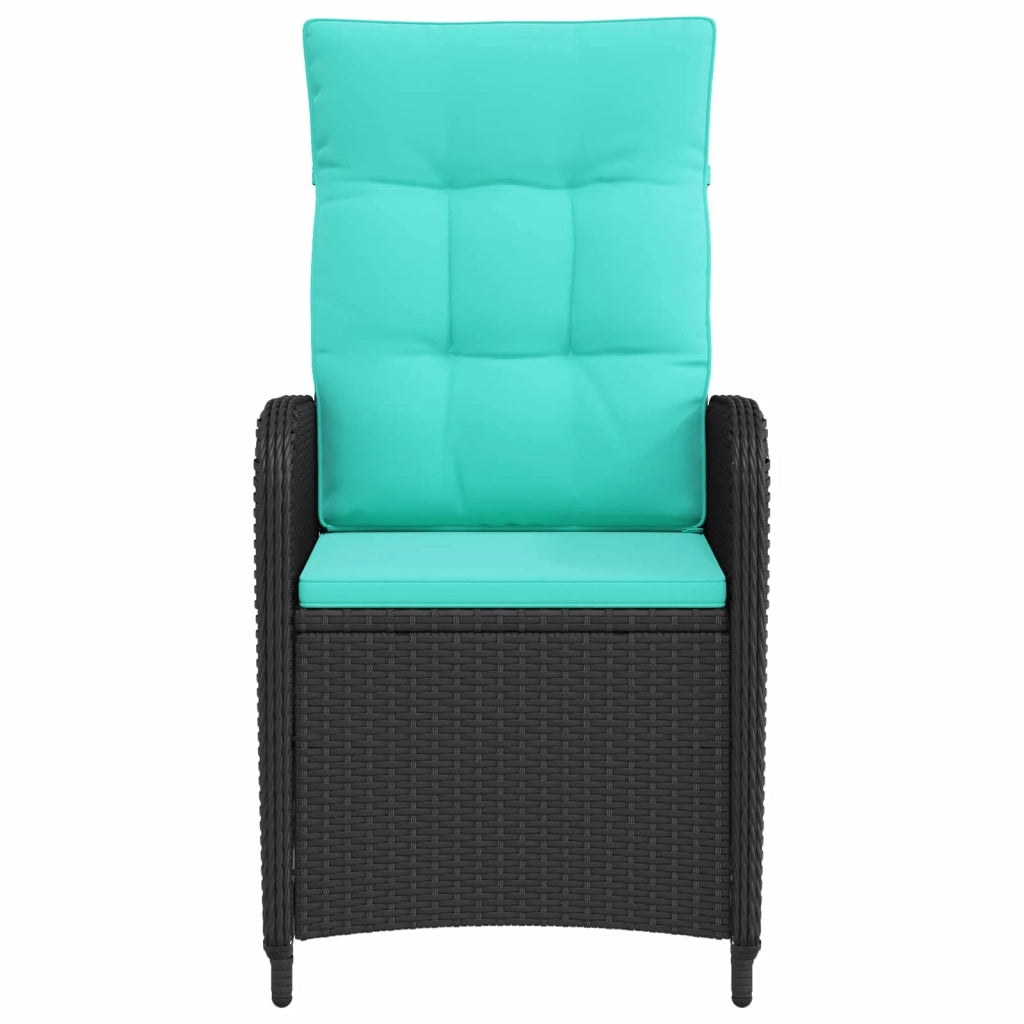 Sedia da giardino reclinabile Nero e Turchese polyrattan 42027159