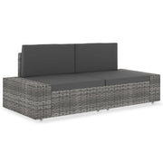 Divano Modulare a 2 Posti in Polyrattan Grigiocod mxl 118672