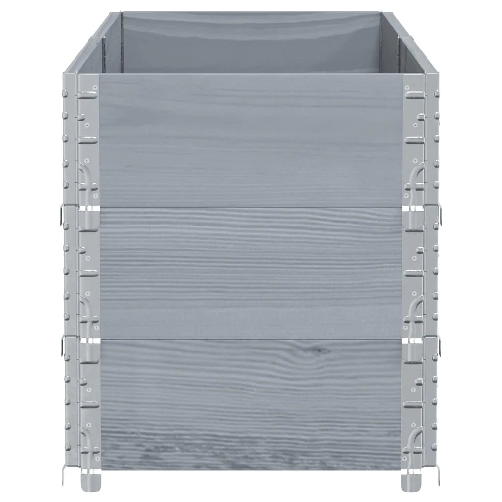 Vassoio per fioriera aiuola rialzata piante fiori terrazza giardino 150 x 50 cm legno massello di pino grigio 02_0037435