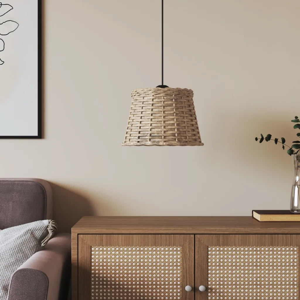 Paralume da Soffitto Marrone ?25x17 cm in Vimini CFW8983380
