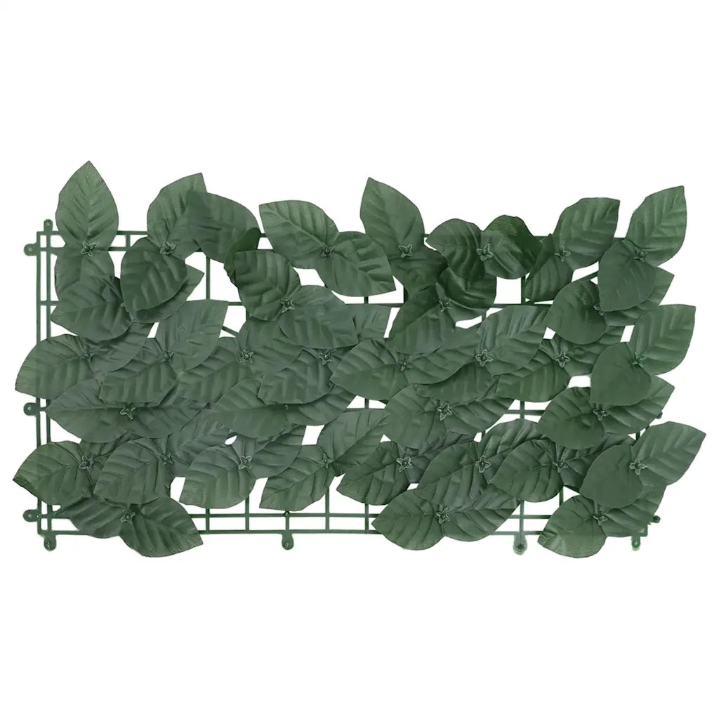 Paravento da Balcone-Pannello per balcone con Foglie Verde Scuro 400x100 cm