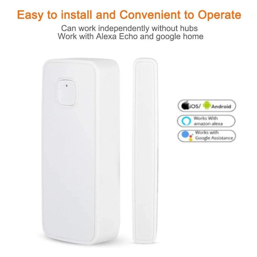 Trade Shop - Sensore Magnetico Per Porte E Finestre Wifi Allarme Con App Sicurezza Antifurto -