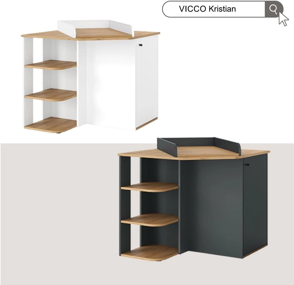 Fasciatoio Kristian, Antracite/Artisan, 85 x 77.3 cm con 3 scomparti chiusi, per l'utilizzo come fasciatoio e soluzione di stoccaggio