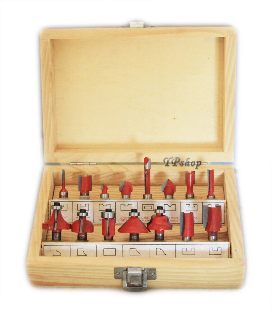 SET 15 FRESE FRESA PER LEGNO SCANALARE RIFILARE SCANALATURE FRESATRICE 8MM