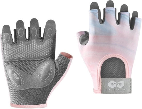 Manopole per bicicletta donna - S - Larghezza palmo 8,5 cm - Lunghezza 14 cm - Manopole per allenamento fitness - Sollevamento pesi - Esercizi di bodybuilding guanti mezza falange - Manopole sportive - Stile abrasione resistente