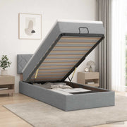 Letto Ottomano con Materasso e LED Grigio Chiaro 90 x 200 cm 3456960