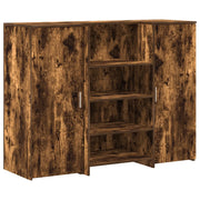 Banco Reception | Scrivania | Tavolo da Ufficio Rovere Fumo 135x50x103,5cm in Legno Multistrato