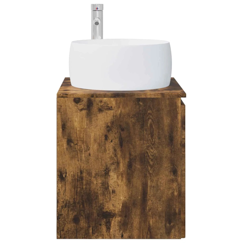 Mobile Lavabo da Parete Rovere Fumo 49,5 x 44,5 x 66 cm