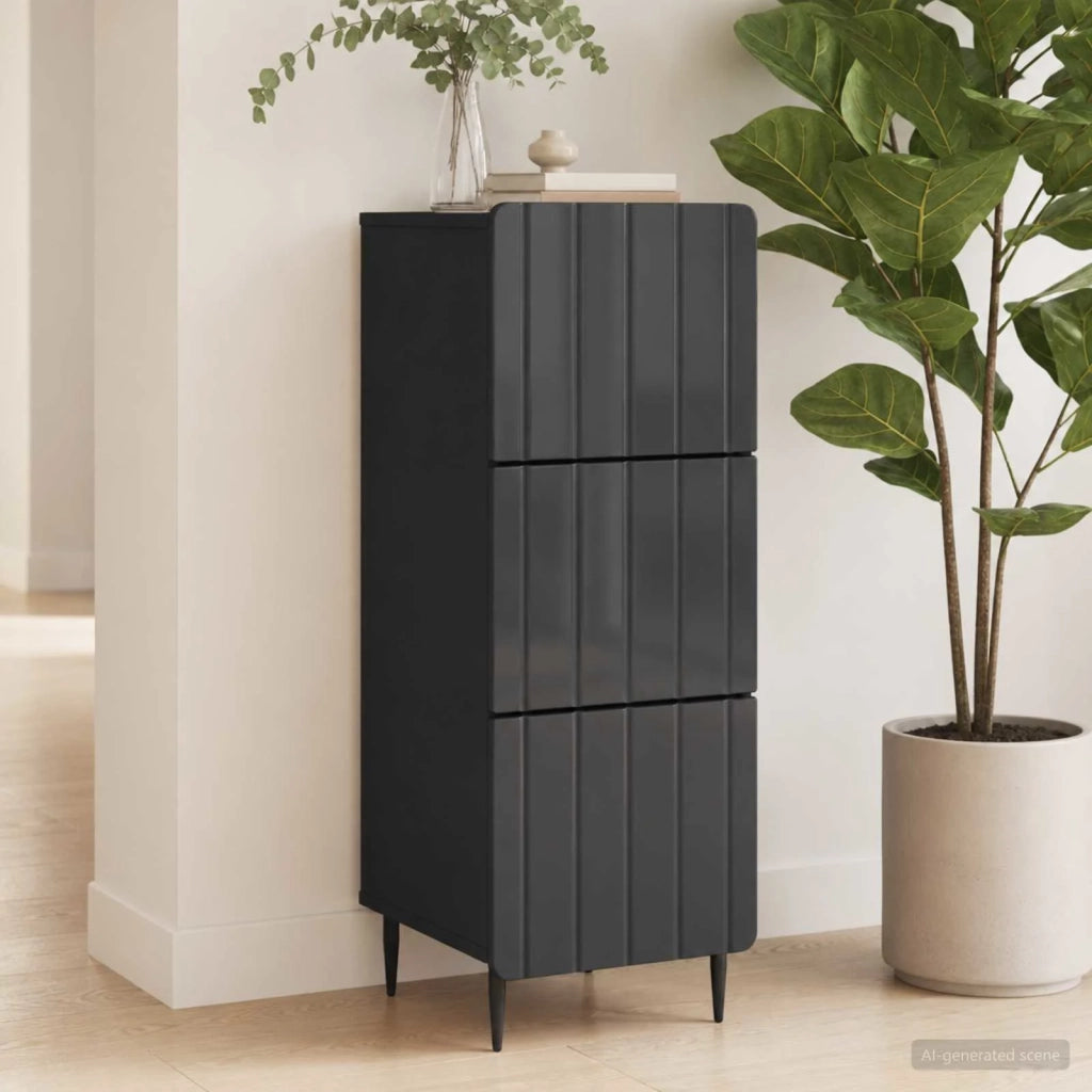 Mobile con Cassetti Nero 33 x 34,5 x 92 cm Legno ingegnerizzato 894386