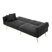 Divano Letto con Schienale Regolabile; 2 Tasche Laterali; in Schiuma e Tessuto Bouclé; Grigio Antico