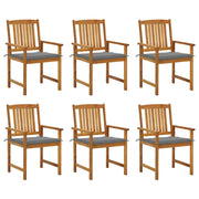Sedie da Giardino con Cuscini 6 pz in Legno Massello di Acacia cod mxl 27792