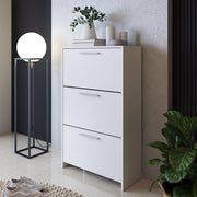 Mobile Portascarpe Seggiano, Scarpiera 3 Ripiani, 69x28x115h cm Bianco