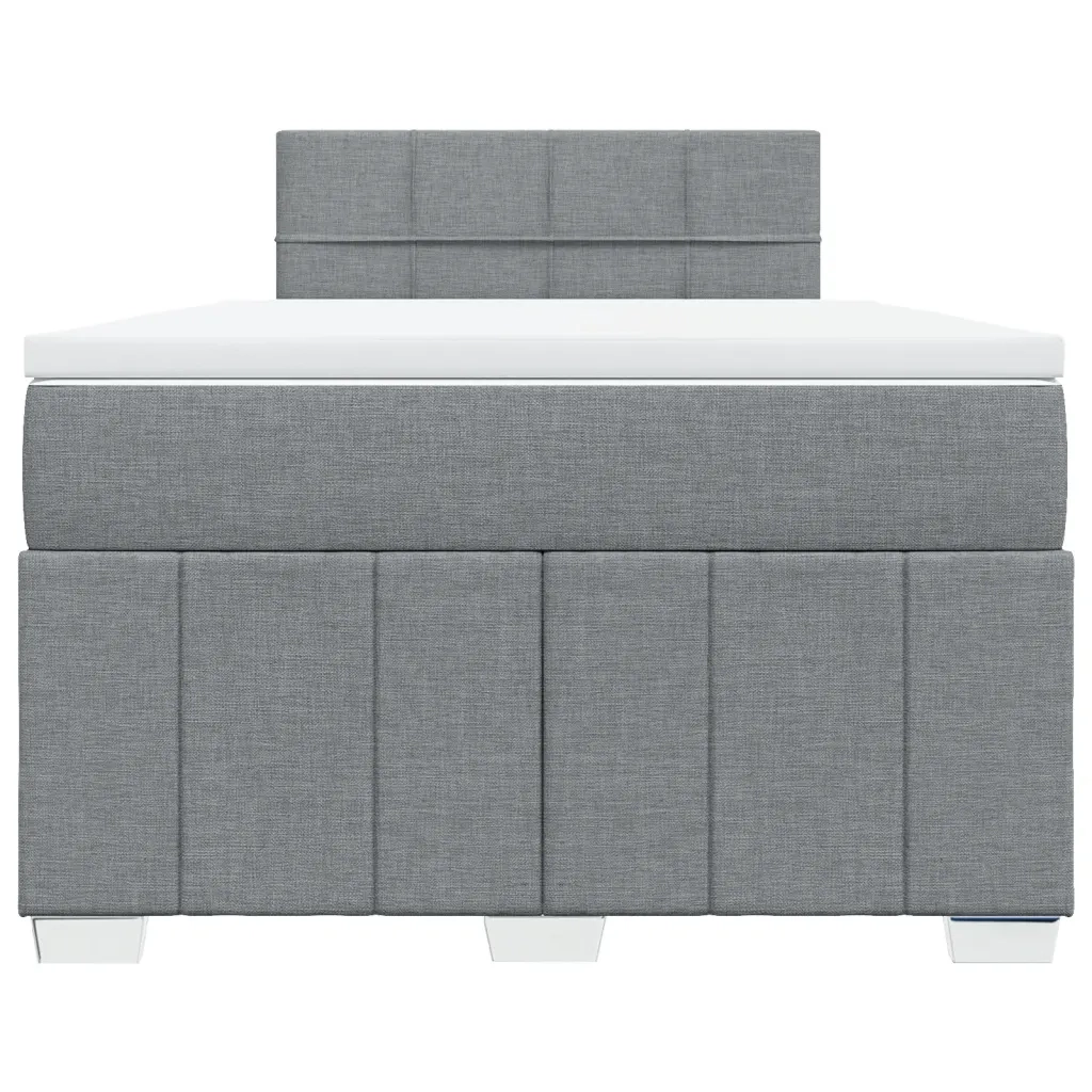 Giroletto a Molle con Materasso Grigio Chiaro 120x200cm Tessuto 3287035