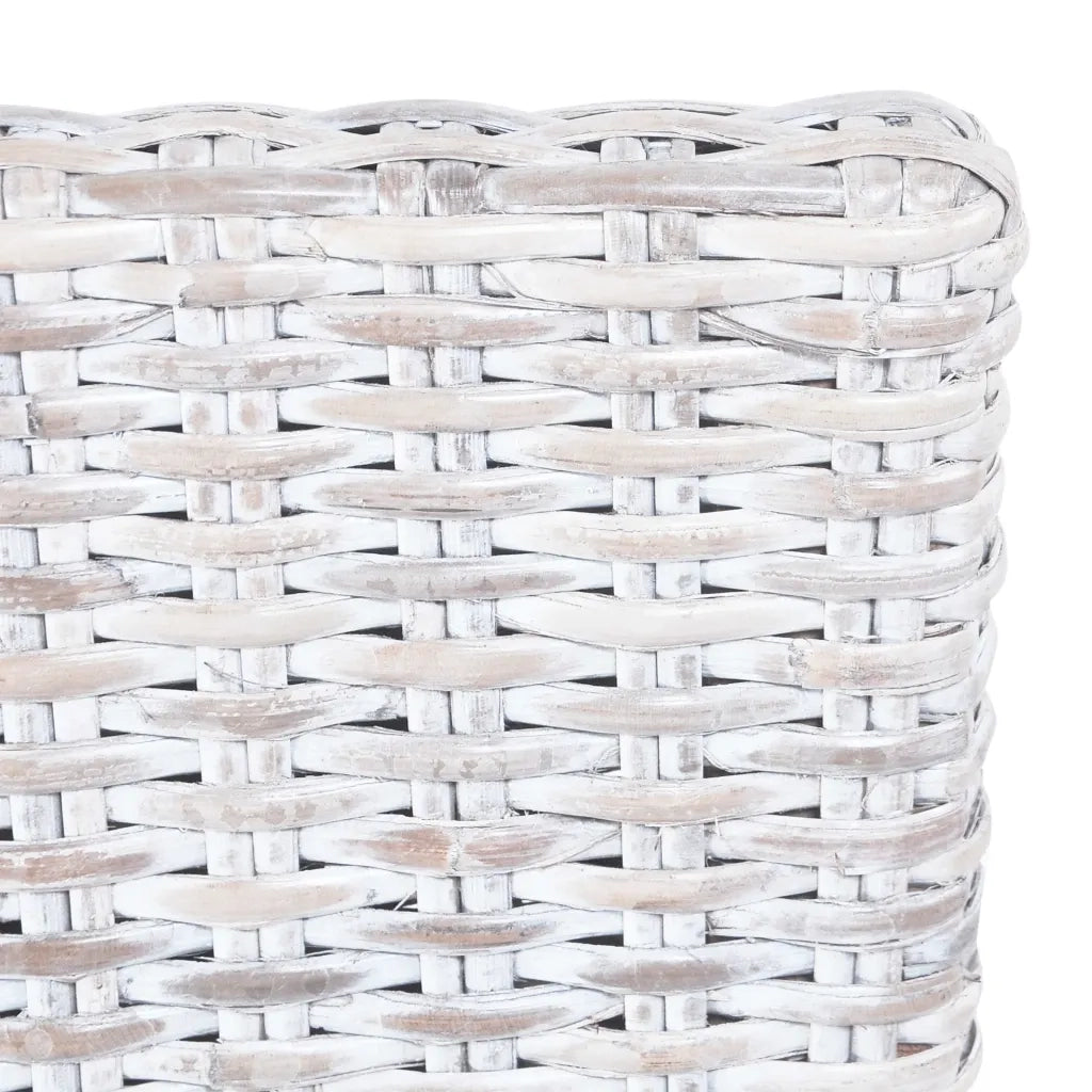 Sedie da Pranzo 2 pz Marrone Chiaro in Rattan Kubu e Mogano 246654