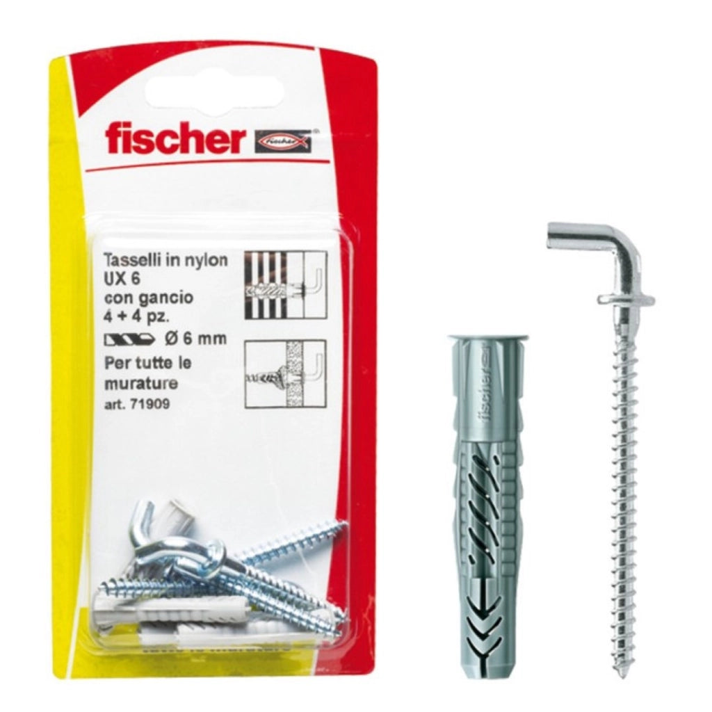 Tasselli Nylon Ux 6X35 H K Set 5 Pezzi - Fischer