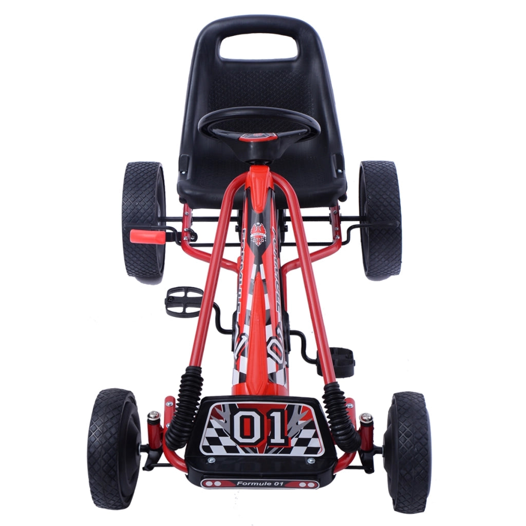 Go Kart per bambini a pedali regolabile Go kart con sedile in PP 98x59x61cm Rosso-Go Kart